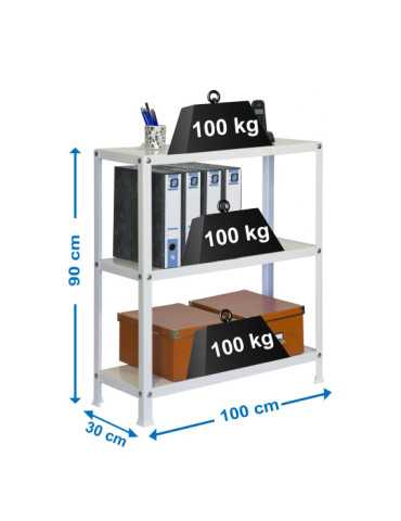 Estanteria 900x1000x300 SIMONHOME CLASSIC PLUS 3/300 BLANCO/BLANCO marca SIMONRACK