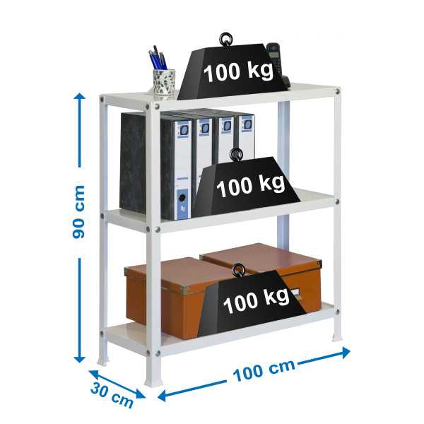 Estanteria 900x1000x300 SIMONHOME CLASSIC PLUS 3/300 BLANCO/BLANCO marca SIMONRACK
