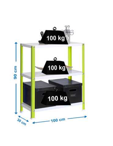 Estanteria 900x1000x300 SIMONHOME CLASSIC PLUS 3/300 VERDE/BLANCO marca SIMONRACK