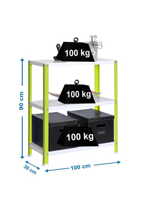 Estanteria 900x1000x300 SIMONHOME CLASSIC PLUS 3/300 VERDE/BLANCO marca SIMONRACK