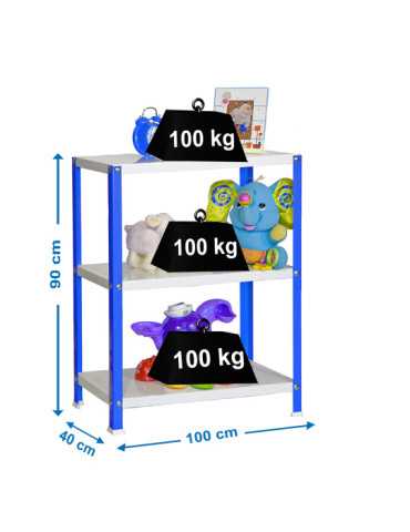 Estanteria 900x1000x400 SIMONHOME CLASSIC PLUS 3/400 AZUL/BLANCO marca SIMONRACK