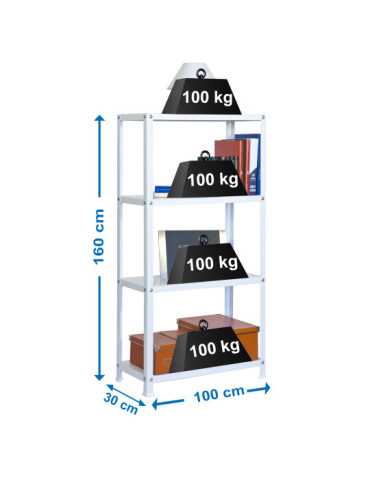 Estanteria 1600x1000x300 SIMONHOME CLASSIC PLUS 4/300 BLANCO/BLANCO marca SIMONRACK