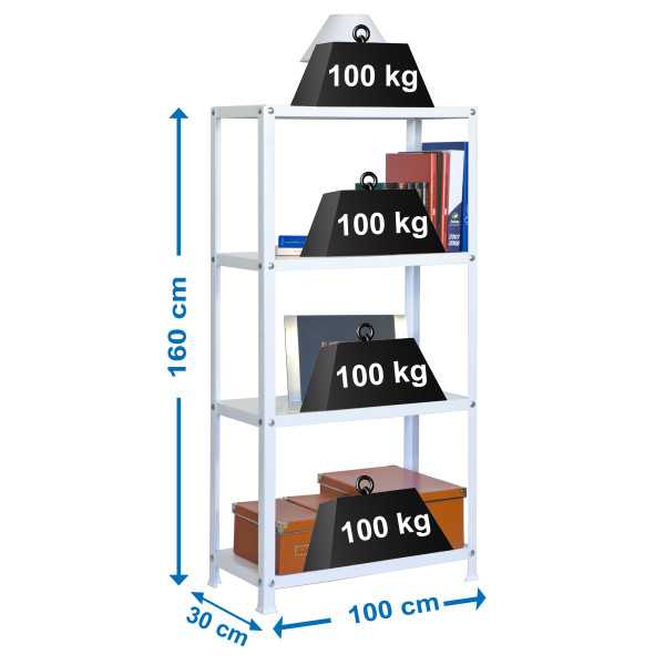 Estanteria 1600x1000x300 SIMONHOME CLASSIC PLUS 4/300 BLANCO/BLANCO marca SIMONRACK