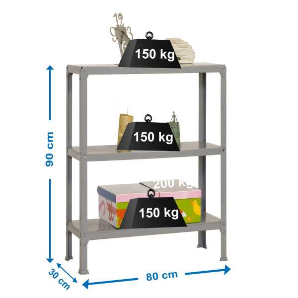 Estanteria 900x800x300 SIMONHOME CLICK MINI 3/300 GRIS marca SIMONRACK