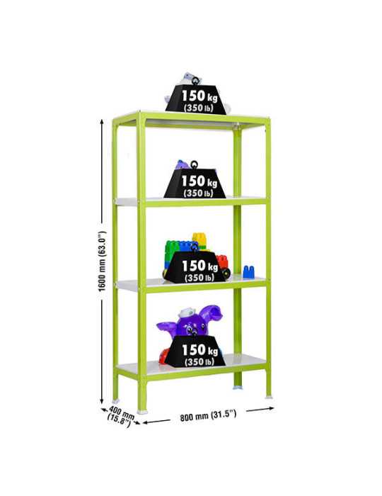 Estanteria 1600x800x400 SIMONHOME CLICK MINI 4/400 VERDE/BLANCO marca SIMONRACK