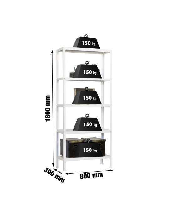 Estanteria 1800x800x300 SIMONHOME CLICK MINI 5/300 BLANCO marca SIMONRACK