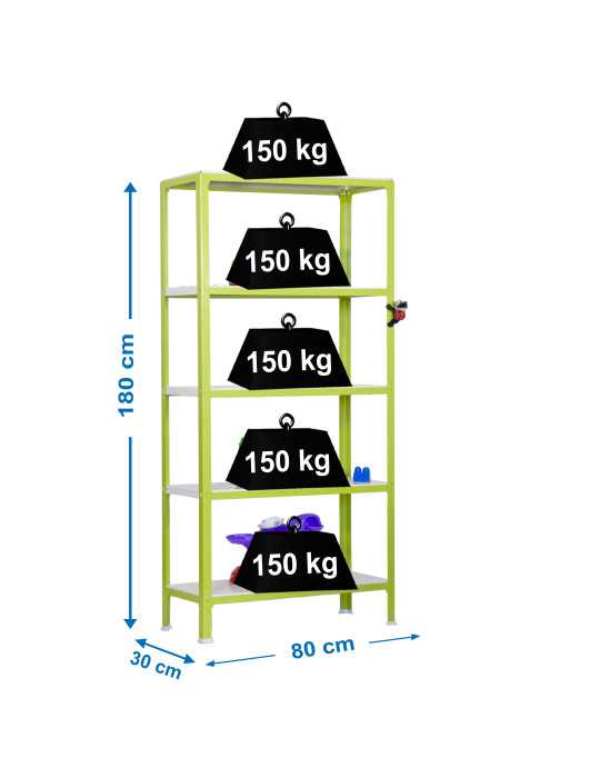 Estanteria 1800x800x300 SIMONHOME CLICK MINI 5/300 VERDE/BLANCO marca SIMONRACK