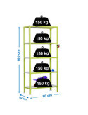 Estanteria 1800x800x300 SIMONHOME CLICK MINI 5/300 VERDE/BLANCO marca SIMONRACK