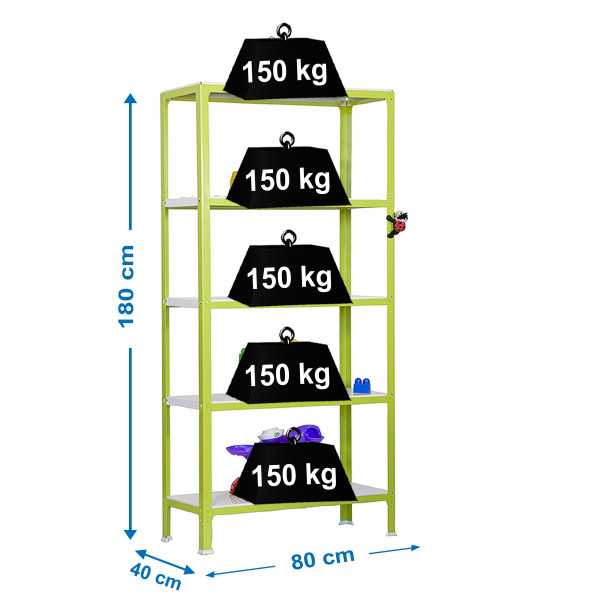 Estanteria 1800x800x400 SIMONHOME CLICK MINI 5/400 VERDE/BLANCO marca SIMONRACK
