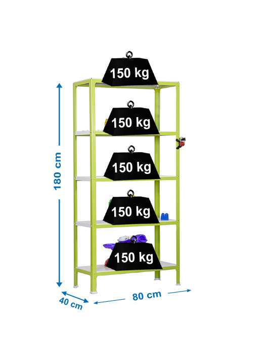Estanteria 1800x800x400 SIMONHOME CLICK MINI 5/400 VERDE/BLANCO marca SIMONRACK