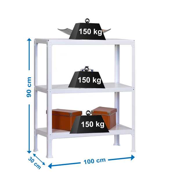 Estanteria 900x1000x300 SIMONHOME CLICK PLUS 3/300 BLANCO marca SIMONRACK