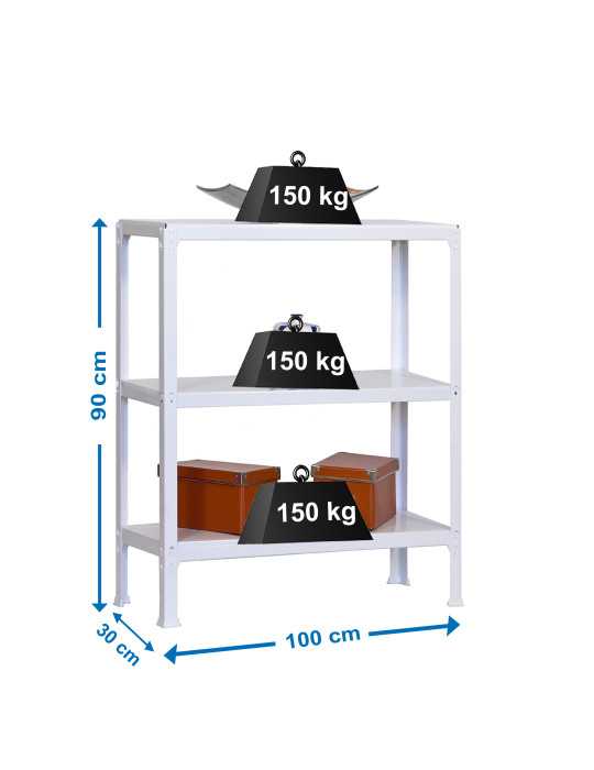 Estanteria 900x1000x300 SIMONHOME CLICK PLUS 3/300 BLANCO marca SIMONRACK