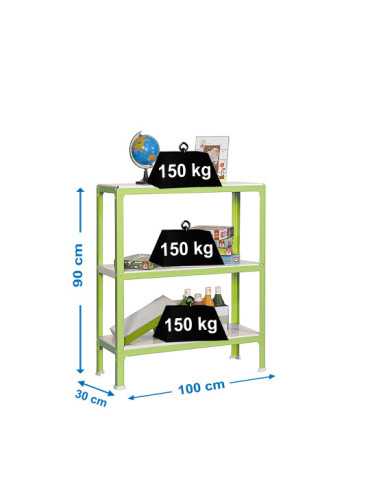 Estanteria 900x1000x300 SIMONHOME CLICK PLUS 3/300 VERDE/BLANCO marca SIMONRACK