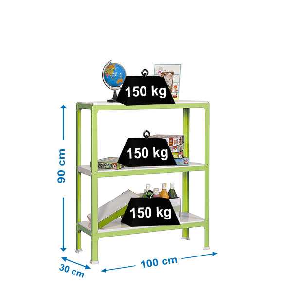 Estanteria 900x1000x300 SIMONHOME CLICK PLUS 3/300 VERDE/BLANCO marca SIMONRACK