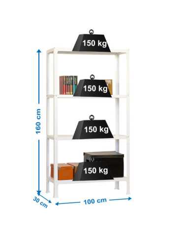 Estanteria 1600x1000x300 SIMONHOME CLICK PLUS 4/300 BLANCO marca SIMONRACK