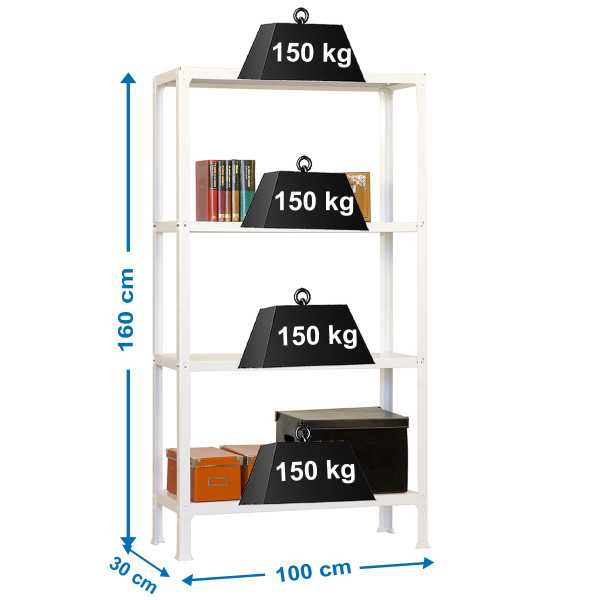 Estanteria 1600x1000x300 SIMONHOME CLICK PLUS 4/300 BLANCO marca SIMONRACK