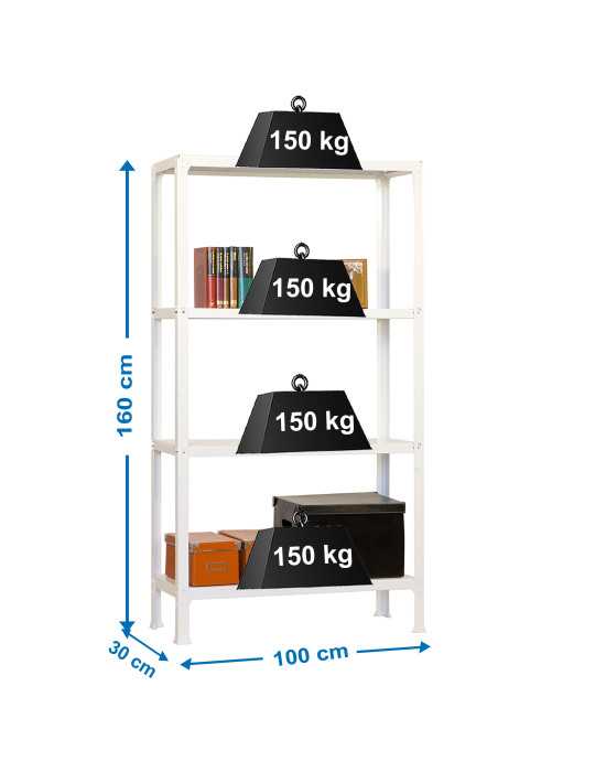 Estanteria 1600x1000x300 SIMONHOME CLICK PLUS 4/300 BLANCO marca SIMONRACK