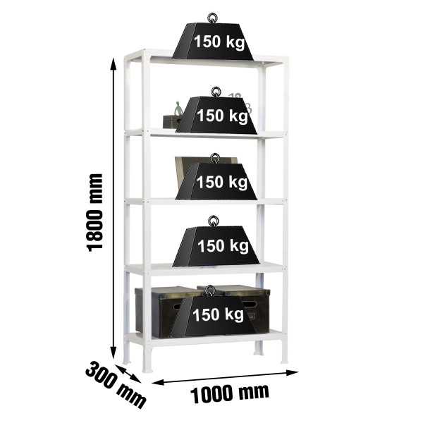 Estanteria 1800x1000x300 SIMONHOME CLICK PLUS 5/300 BLANCO marca SIMONRACK