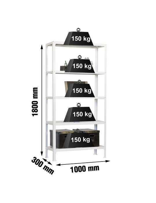 Estanteria 1800x1000x300 SIMONHOME CLICK PLUS 5/300 BLANCO marca SIMONRACK