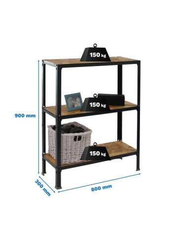 Estanteria 900x800x300 SIMONHOME CLICK WOOD MINI 3/300 ANTRACITA/OSB marca SIMONRACK