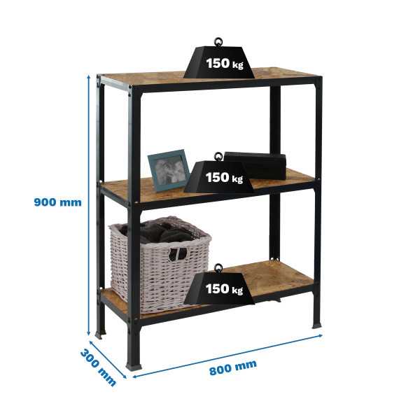 Estanteria 900x800x300 SIMONHOME CLICK WOOD MINI 3/300 ANTRACITA/OSB marca SIMONRACK