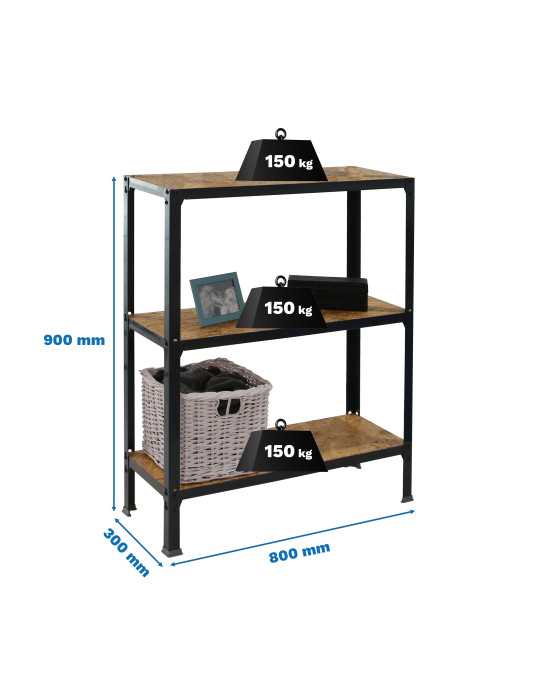 Estanteria 900x800x300 SIMONHOME CLICK WOOD MINI 3/300 ANTRACITA/OSB marca SIMONRACK