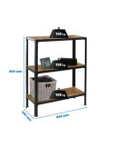 Estanteria 900x800x300 SIMONHOME CLICK WOOD MINI 3/300 ANTRACITA/OSB marca SIMONRACK