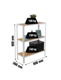 Estanteria 900x800x300 SIMONHOME CLICK WOOD MINI 3/300 BLANCO/OSB marca SIMONRACK