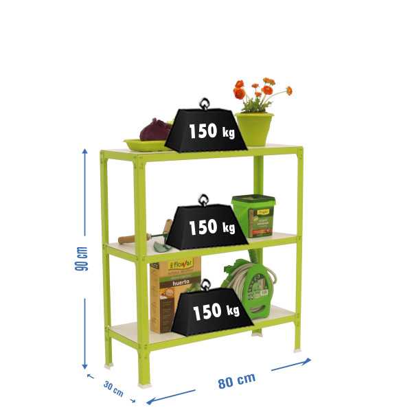 Estanteria 900x800x300 SIMONHOME CLICK WOOD MINI 3/300 VERDE/BLANCO marca SIMONRACK