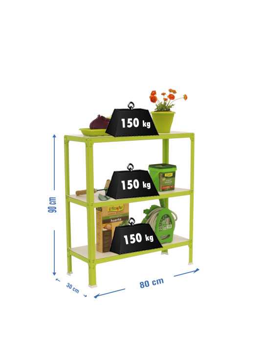 Estanteria 900x800x300 SIMONHOME CLICK WOOD MINI 3/300 VERDE/BLANCO marca SIMONRACK