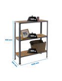 Estanteria 900x1000x300 SIMONHOME CLICK WOOD PLUS 3/300 GRIS/OSB marca SIMONRACK