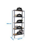 Estanteria 1800x1000x300 SIMONHOME CLICK WOOD PLUS 5/300 GRIS/OSB marca SIMONRACK
