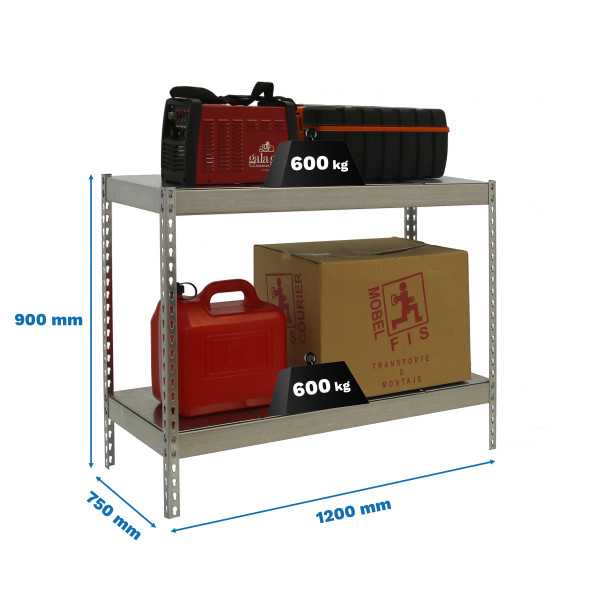 Estanteria 900x1200x750 SIMONFORTE 1207/2 METAL 900 GALVA/GALVA marca SIMONRACK