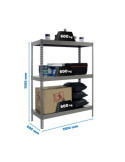 Estanteria 1500x1500x600 SIMONFORTE 1506/3 METAL 1500 GRIS/GALVA marca SIMONRACK