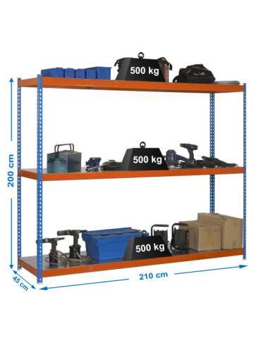 Estanteria 2000x2100x450 SIMONFORTE 2104/3 METAL AZUL/NARANJA/GALVA marca SIMONRACK