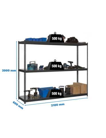 Estanteria 2000x2100x600 SIMONFORTE 2106/3 METAL ANTRACITA/GALVA marca SIMONRACK