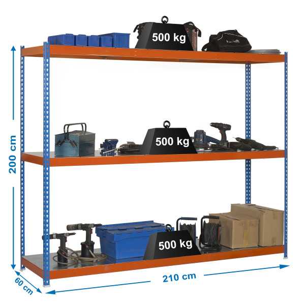 Estanteria 2000x2100x600 SIMONFORTE 2106/3 METAL AZUL/NARANJA/GALVA marca SIMONRACK