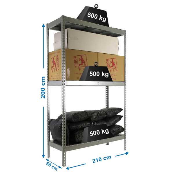 Estanteria 2000x2100x600 SIMONFORTE 2106/3 METAL GALVA/GALVA marca SIMONRACK