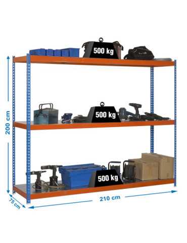 Estanteria 2000x2100x750 SIMONFORTE 2107/3 METAL AZUL/NARANJA/GALVA marca SIMONRACK
