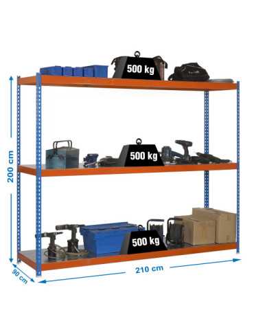 Estanteria 2000x2100x900 SIMONFORTE 2109/3 METAL AZUL/NARANJA/GALVA marca SIMONRACK