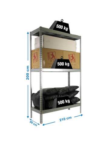 Estanteria 2000x2100x900 SIMONFORTE 2109/3 METAL GALVA/GALVA marca SIMONRACK