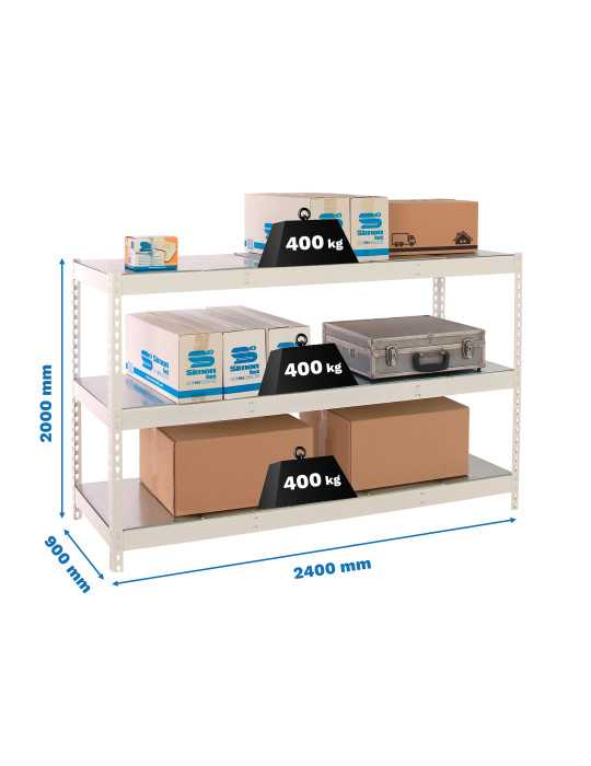 Estanteria 2000x2400x900 SIMONFORTE 2409/3 METAL BLANCO/GALVA marca SIMONRACK