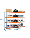 Estanteria 2000x1800x450 SIMONFORTE 1804/4 METAL AZUL/NARANJA/GALVA marca SIMONRACK