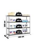Estanteria 2000x1800x600 SIMONFORTE 1806/4 METAL ANTRACITA/GALVA marca SIMONRACK