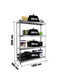 Estanteria 2000x1800x600 SIMONFORTE 1806/4 METAL GRIS/GALVA marca SIMONRACK