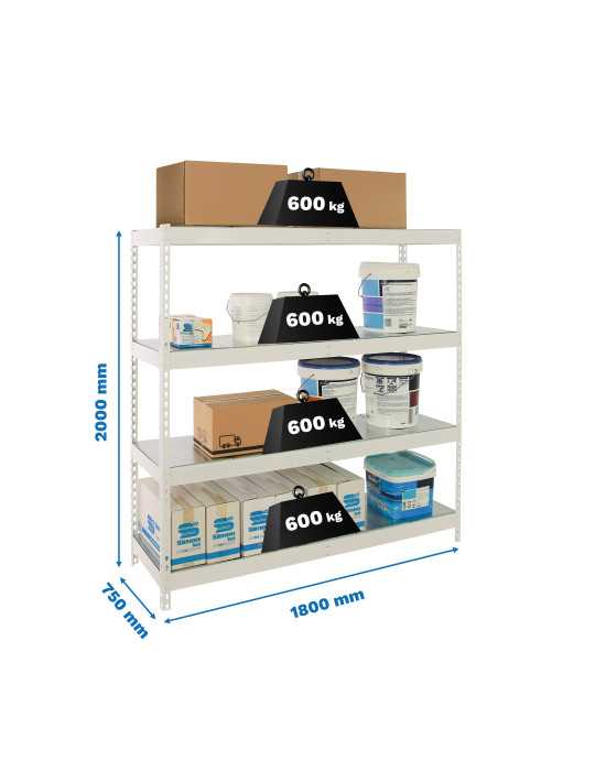 Estanteria 2000x1800x750 SIMONFORTE 1807/4 METAL BLANCO/GALVA marca SIMONRACK