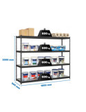 Estanteria 2000x1800x900 SIMONFORTE 1809/4 METAL ANTRACITA/GALVA marca SIMONRACK