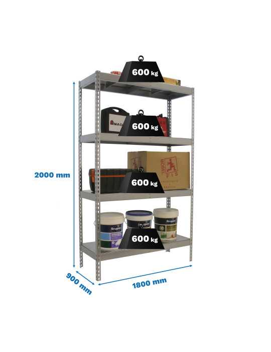 Estanteria 2000x1800x900 SIMONFORTE 1809/4 METAL GALVA/GALVA marca SIMONRACK