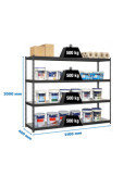 Estanteria 2000x2100x450 SIMONFORTE 2104/4 METAL ANTRACITA/GALVA marca SIMONRACK