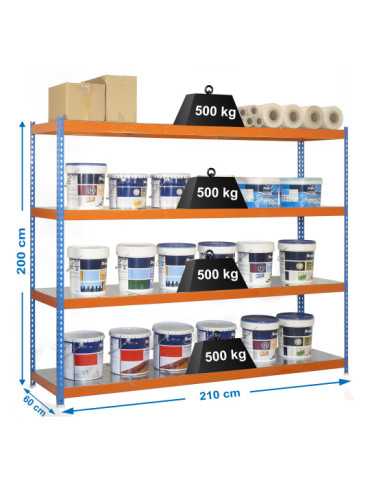 Estanteria 2000x2100x600 SIMONFORTE 2106/4 METAL AZUL/NARANJA/GALVA marca SIMONRACK